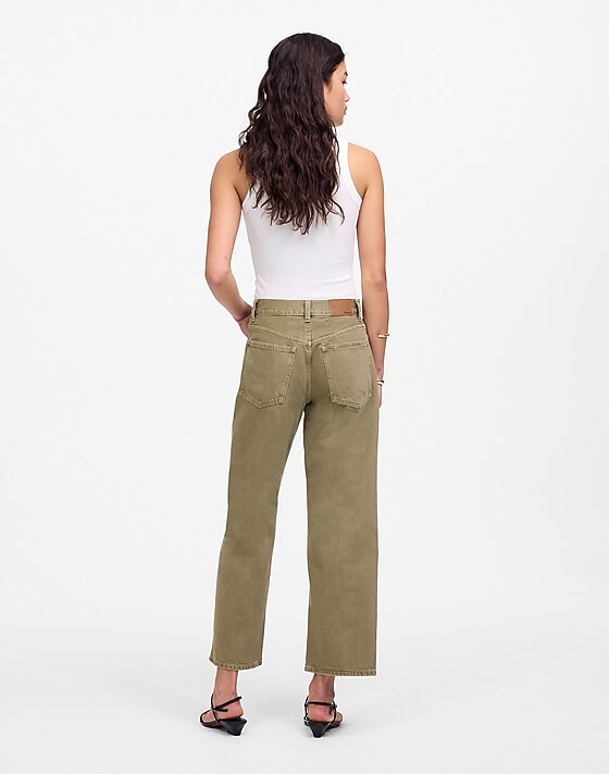 Madewell The Perfect Vintage Wide-Leg Crop Jean In Garment Dye Faded Fatigue