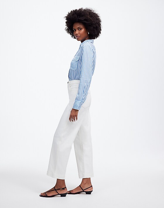 Madewell The Perfect Vintage Wide-Leg Crop Jean Tile White