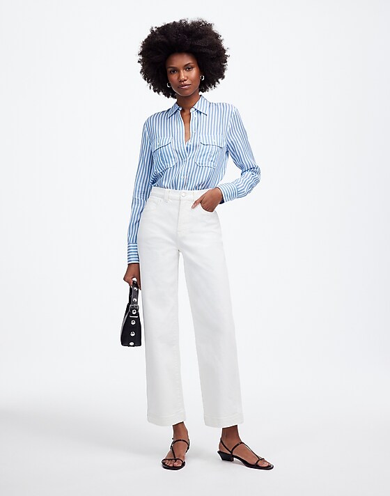 madewell The Perfect Vintage Wide-Leg Crop Jean tile white