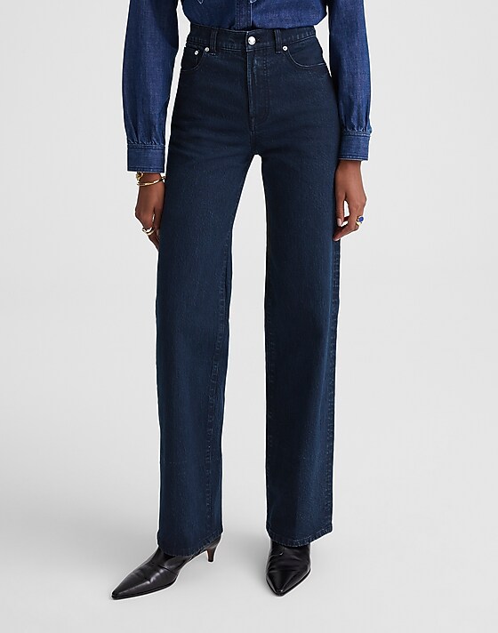 Madewell The Perfect Vintage Wide-Leg Jean Blue Black Wash