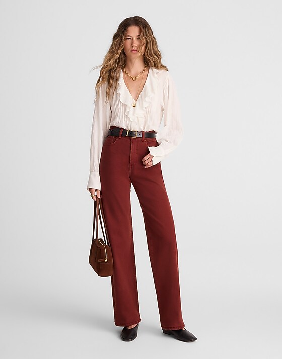 madewell The Perfect Vintage Wide-Leg Jean deep redwood