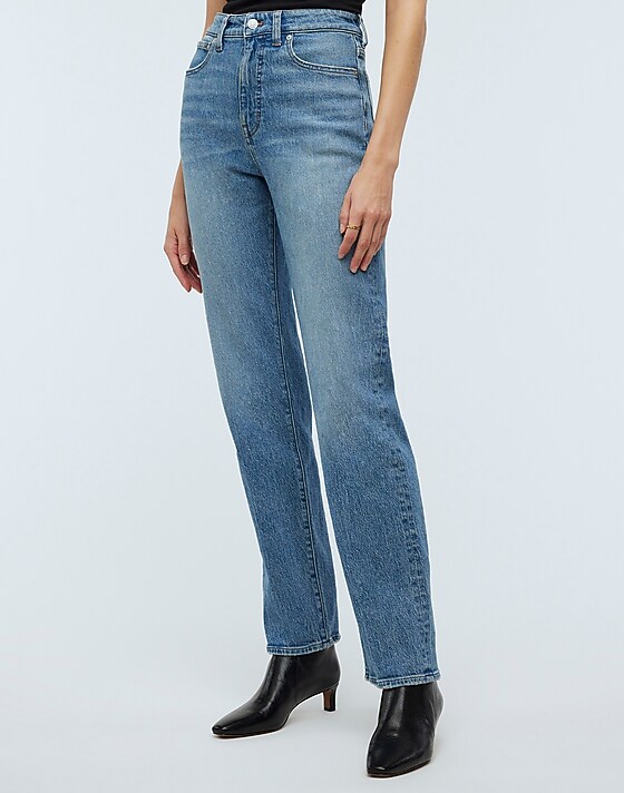 Madewell The Petite '90s Straight Jean In Rondell Wash: Crease Edition Rondell Wash