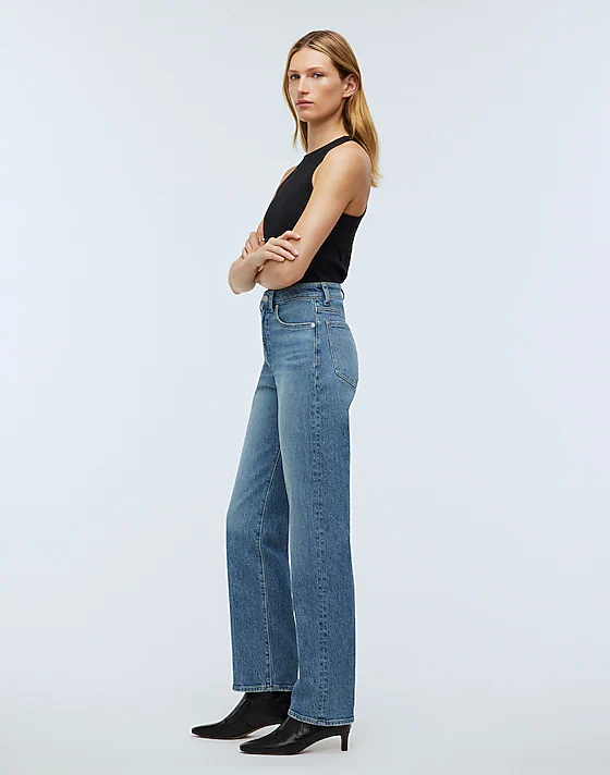 Madewell The Petite '90s Straight Jean In Rondell Wash: Crease Edition Rondell Wash