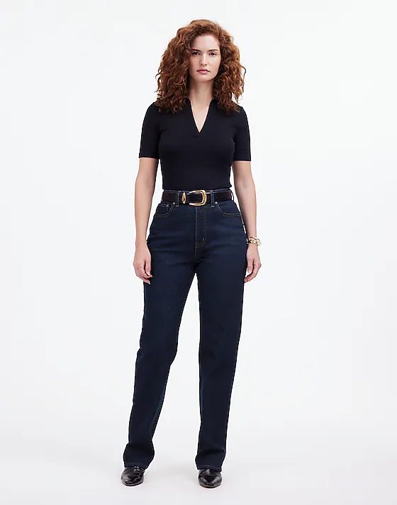 madewell The Petite Curvy '90s Straight Jean norman wash
