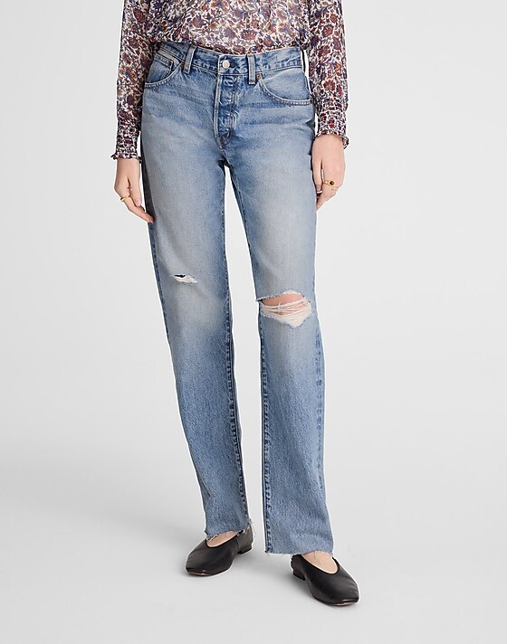 Madewell The Petite Dean Easy Straight Jean Nickelsville Wash
