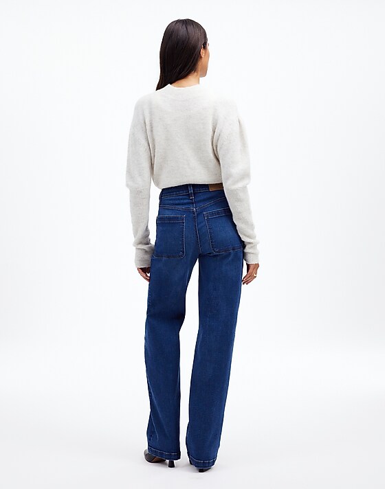 Madewell The Petite Emmett Wide-Leg Full Length Jean: Patch Pocket Edition Allentown Wash