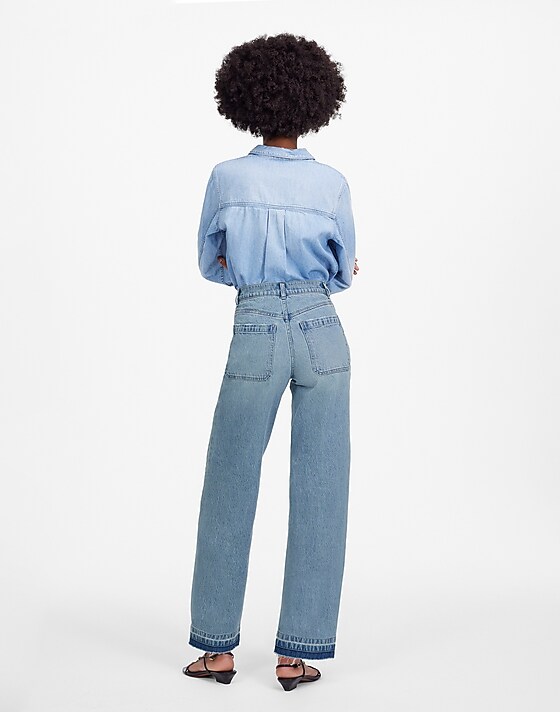 Madewell The Petite Emmett Wide-Leg Jean: Let Down Hem Edition Banning Wash