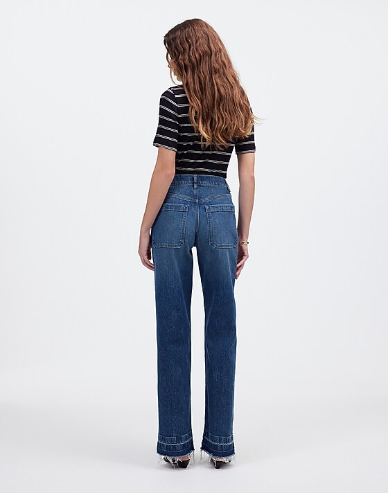 Madewell The Petite Emmett Wide-Leg Jean: Let Down Hem Edition Archbald Wash