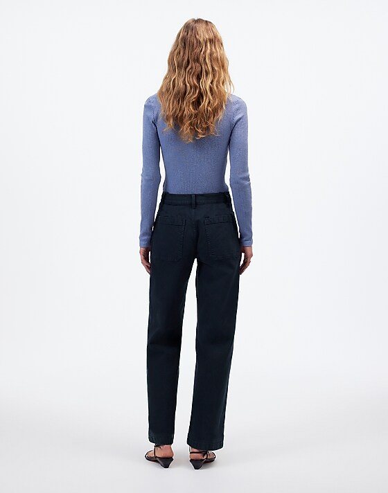 Madewell The Petite Emmett Wide-Leg Pant: Patch Pocket Edition Dark Navy