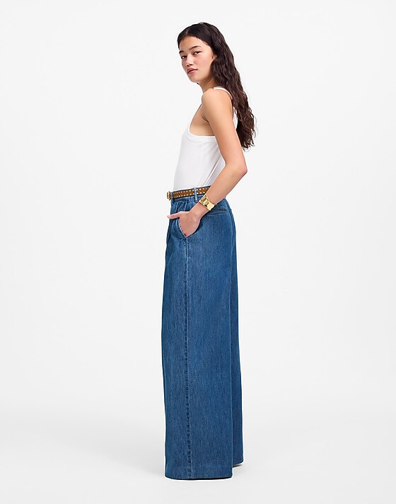 Madewell The Petite Harlow Superwide-Leg Jean In McNair Wash: Airy Denim Edition Mcnair Wash