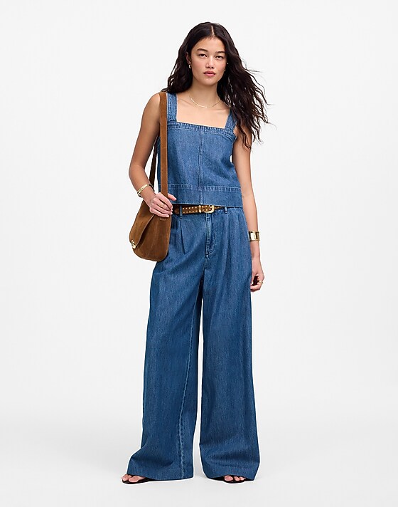 madewell The Petite Harlow Superwide-Leg Jean in McNair Wash: Airy Denim Edition mcnair wash