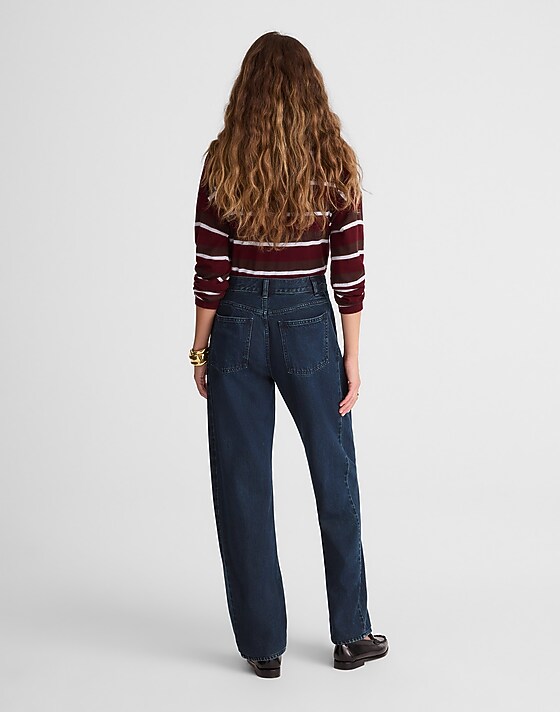 Madewell The Pieced Barrel-Leg Full-Length Jean Blue Black Wash