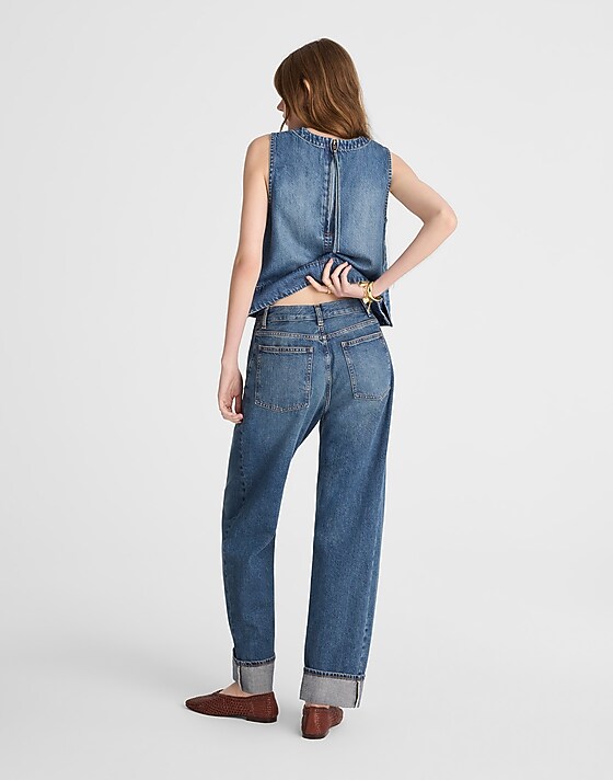 Madewell The Pieced Barrel-Leg Full-Length Jean Mosby Wash