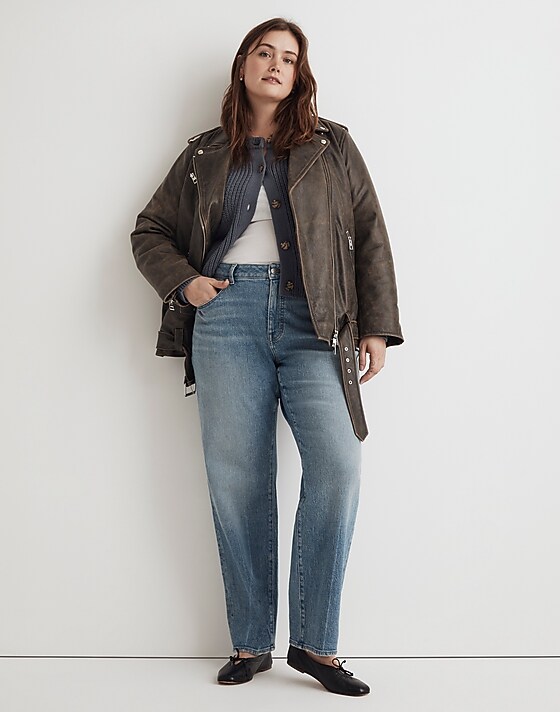 madewell The Plus Curvy '90s Straight Jean rondell wash