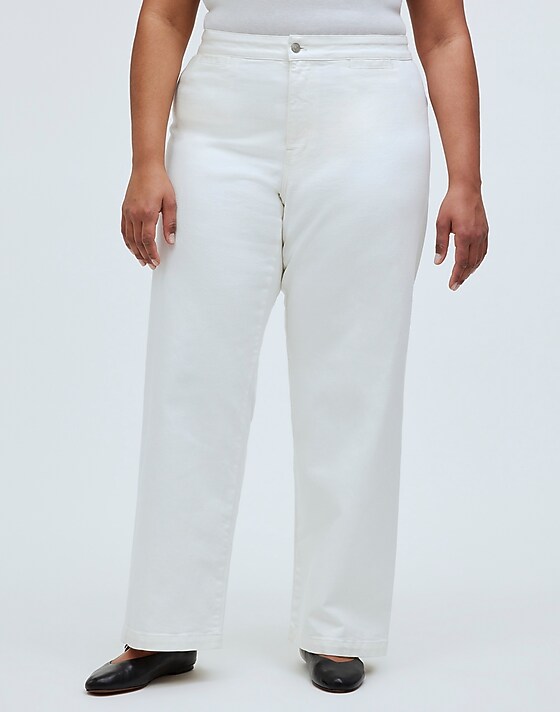 Madewell The Plus Curvy Emmett Wide-Leg Jean In Tile White: Welt Pocket Edition Tile White