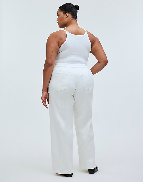 Madewell The Plus Curvy Emmett Wide-Leg Jean In Tile White: Welt Pocket Edition Tile White