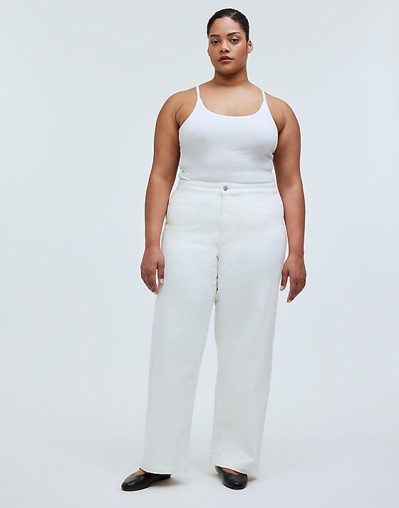 madewell The Plus Curvy Emmett Wide-Leg Jean in Tile White: Welt Pocket Edition tile white