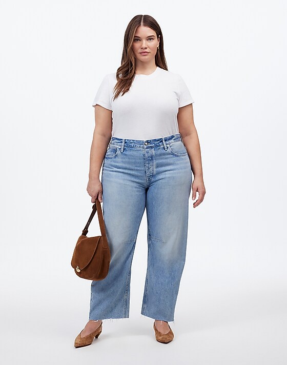madewell The Plus Darted Barrel-Leg Jean edmonson wash