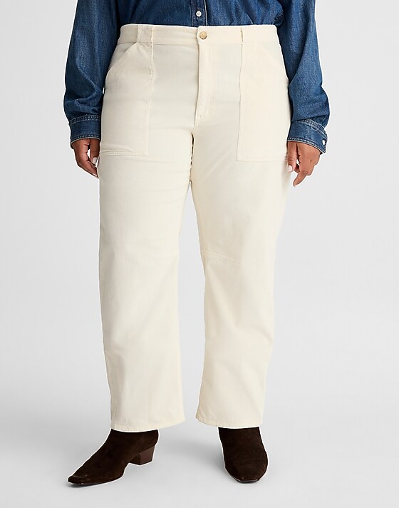 Madewell The Plus Darted Barrel-Leg Utility Pant In Corduroy Vintage Canvas