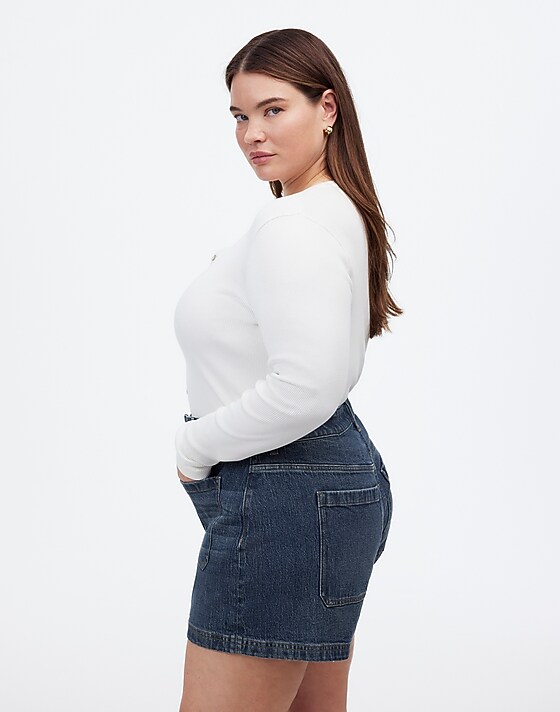 Madewell The Plus Denim Emmett Short In Archbald Wash: Patch Pocket Edition Archbald Wash