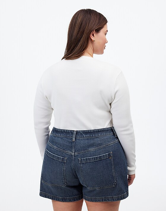 Madewell The Plus Denim Emmett Short In Archbald Wash: Patch Pocket Edition Archbald Wash