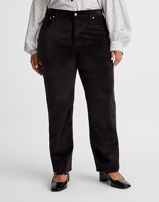 Madewell The Plus Longline Straight Pant In Velvet Jet Black