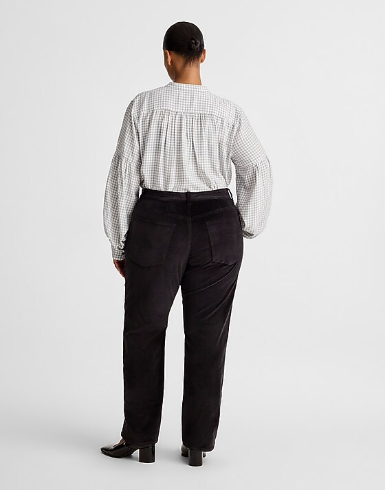 Madewell The Plus Longline Straight Pant In Velvet Jet Black
