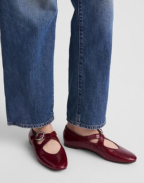Madewell The Remy Crisscross Mary Jane Flat Cabernet