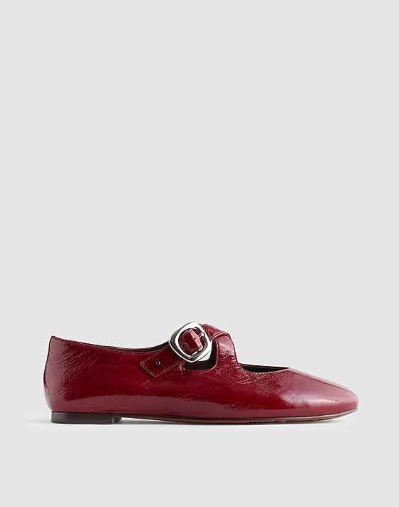 madewell The Remy Crisscross Mary Jane Flat cabernet