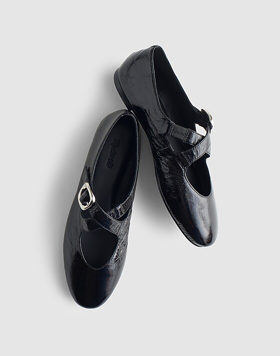 Madewell The Remy Crisscross Mary Jane Flat True Black
