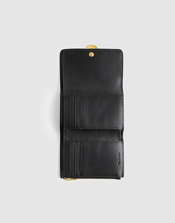 Madewell The Sculpted Metal Trifold Wallet True Black