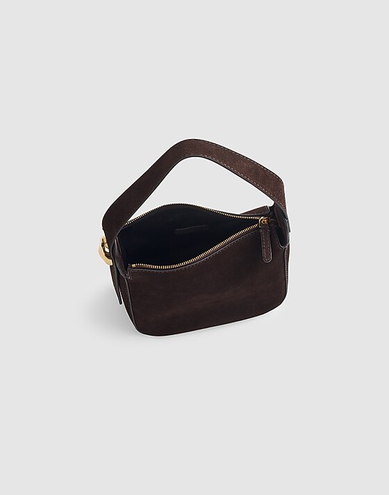 Madewell The Sculpted Metal Wristlet Bag Dark Carob