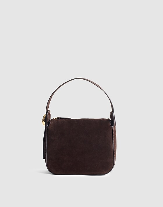 Madewell The Sculpted Metal Wristlet Bag Dark Carob