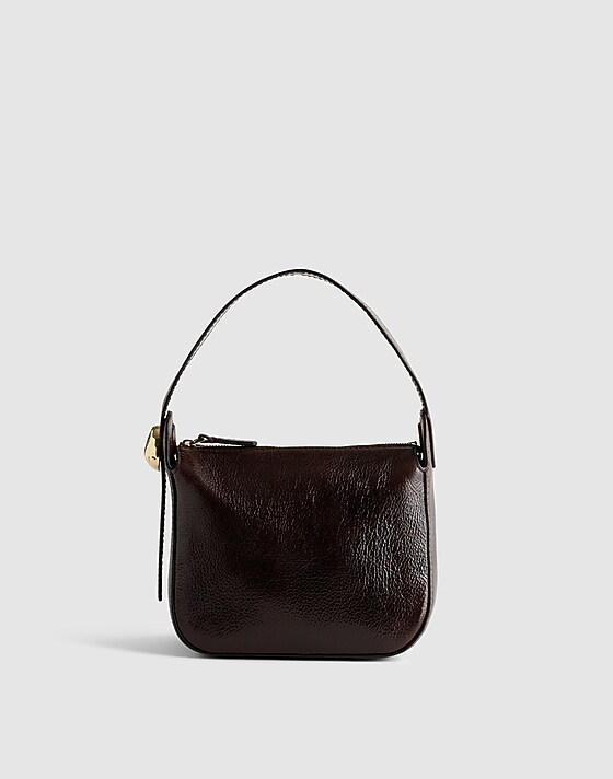 Madewell The Sculpted Metal Wristlet Bag Espresso Bean