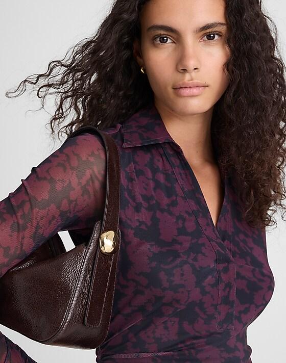 Madewell The Sculpted Metal Wristlet Bag Espresso Bean