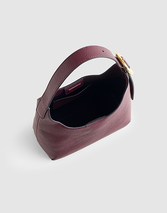 Madewell The Sculptural-Buckle Shoulder Bag Dark Burgundy