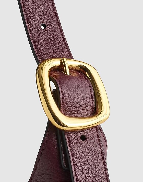 Madewell The Sculptural-Buckle Shoulder Bag Dark Burgundy