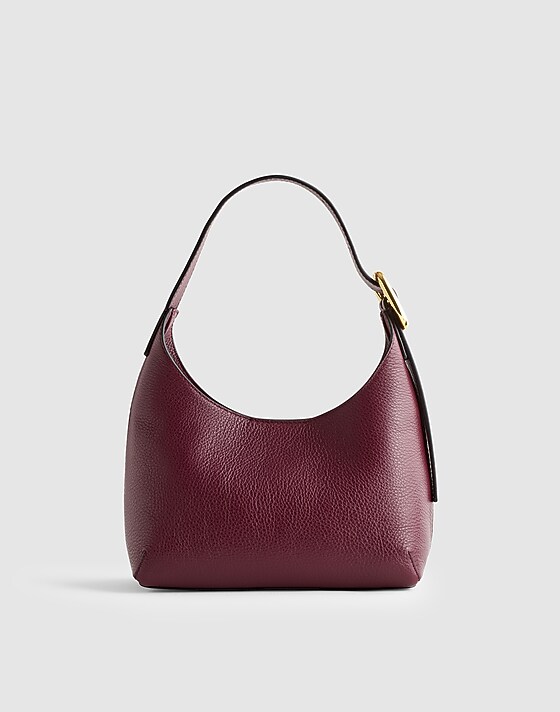 madewell The Sculptural-Buckle Shoulder Bag dark burgundy