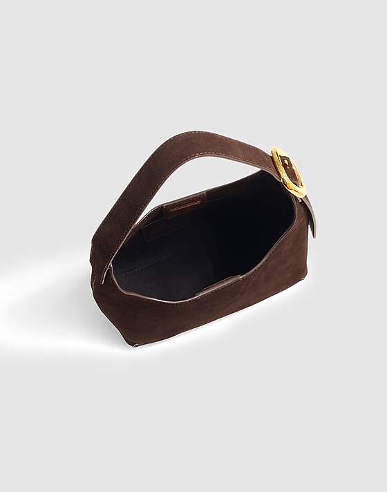 Madewell The Sculptural-Buckle Shoulder Bag Dark Carob