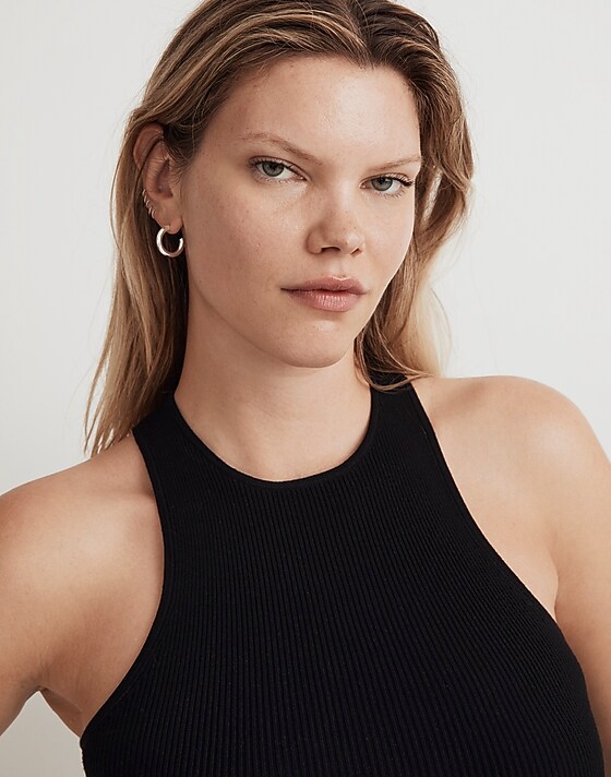 Madewell The Signature Knit Cutaway Sweater Tank True Black