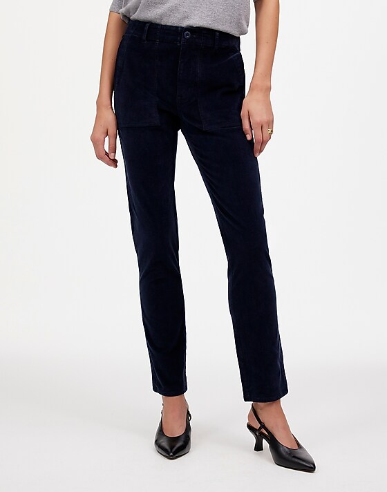 Madewell The Slim Straight Utility Pant In Garment Dye Corduroy Classic Navy
