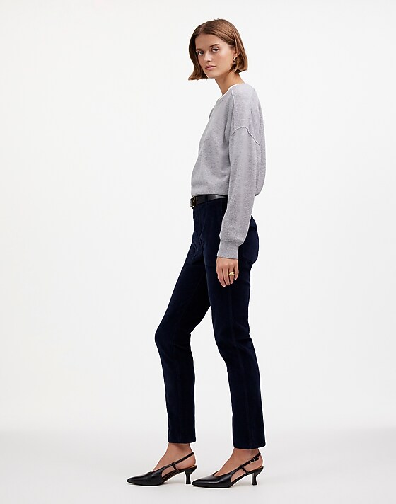 Madewell The Slim Straight Utility Pant In Garment Dye Corduroy Classic Navy