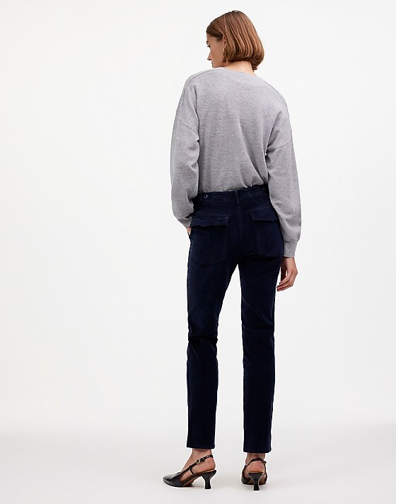 Madewell The Slim Straight Utility Pant In Garment Dye Corduroy Classic Navy