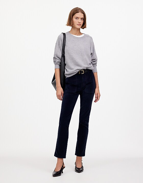 madewell The Slim Straight Utility Pant in Garment Dye Corduroy classic navy