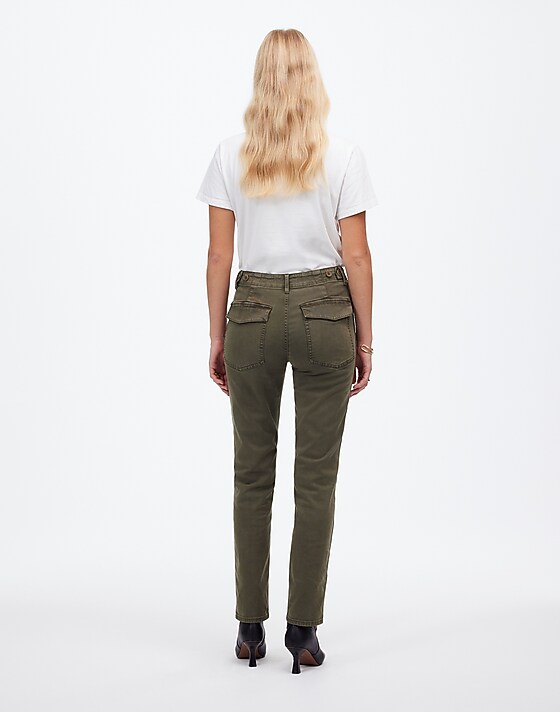 Madewell The Slim Straight Utility Pant In Garment Dye Faded Ivy