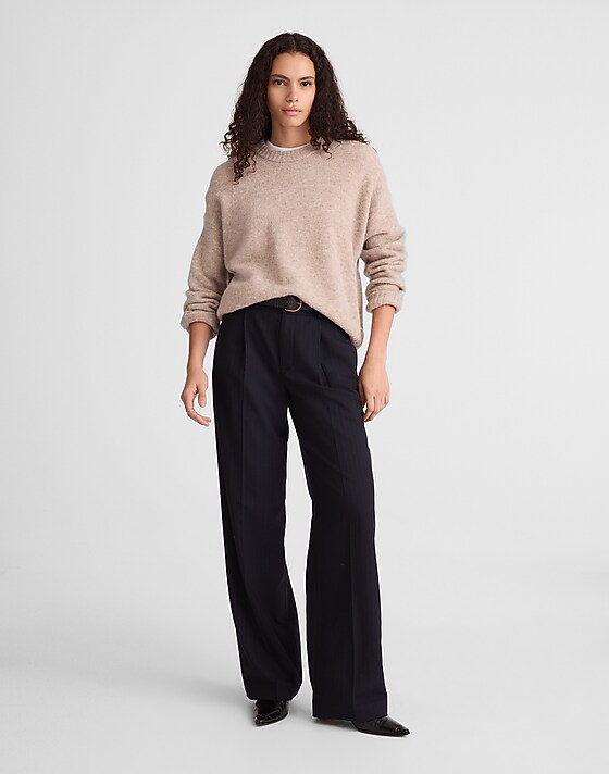 madewell The Slouchy Straight Pant dark navy stripe