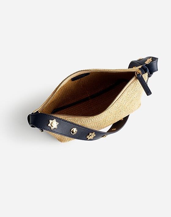 Madewell The Sun Medallion Straw Shoulder Bag Natural Multi