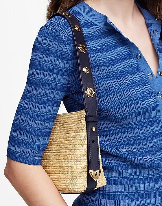 Madewell The Sun Medallion Straw Shoulder Bag Natural Multi