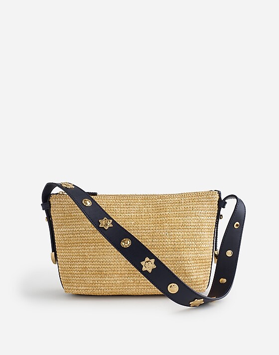 madewell The Sun Medallion Straw Shoulder Bag natural multi