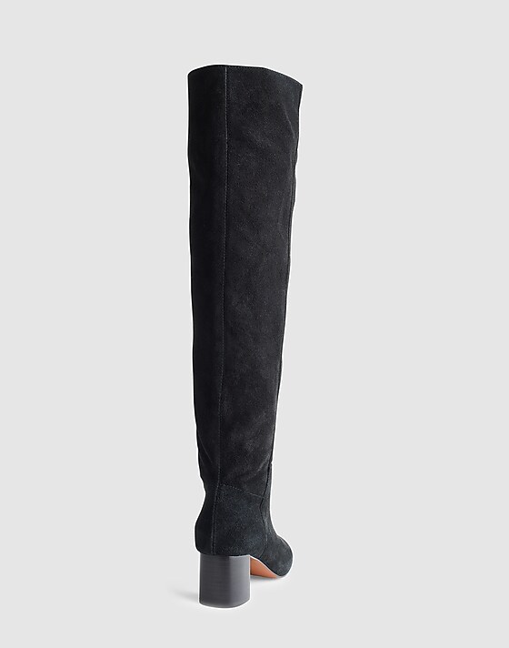 Madewell The Sylvia Over-The-Knee Boot In Suede True Black